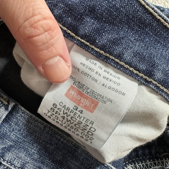 VINTAGE Wrangler Carpenter Jorts Shorts Mens 34 Dark Wash Denim - Picture 6 of 7